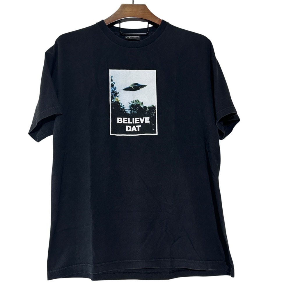 The Hundreds Classic Crewneck Black Mens T-Shirt Bomb Believe Dat XL